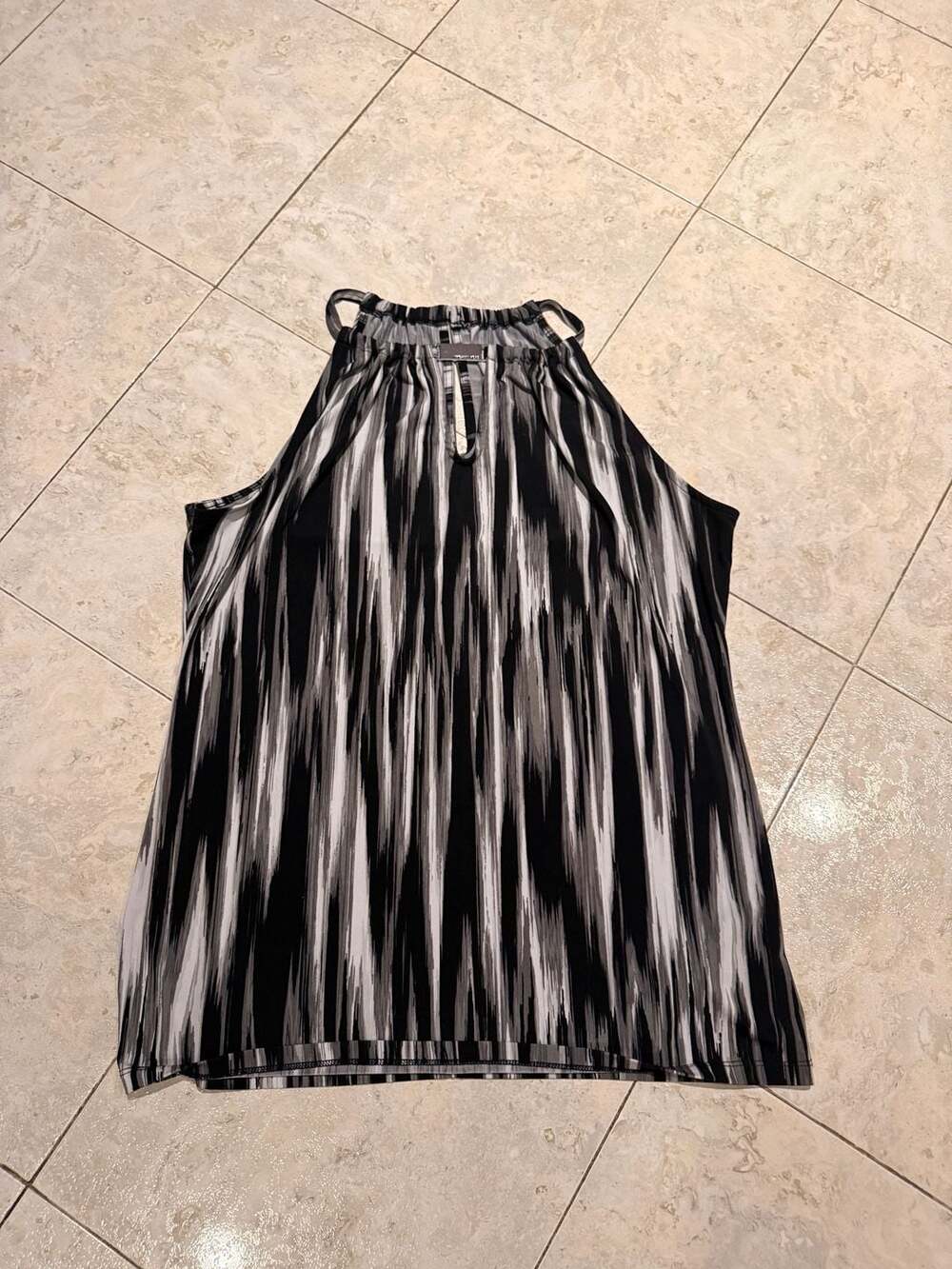 Michael Kors Sleeveless Halter Neck Top with Hardware Detail